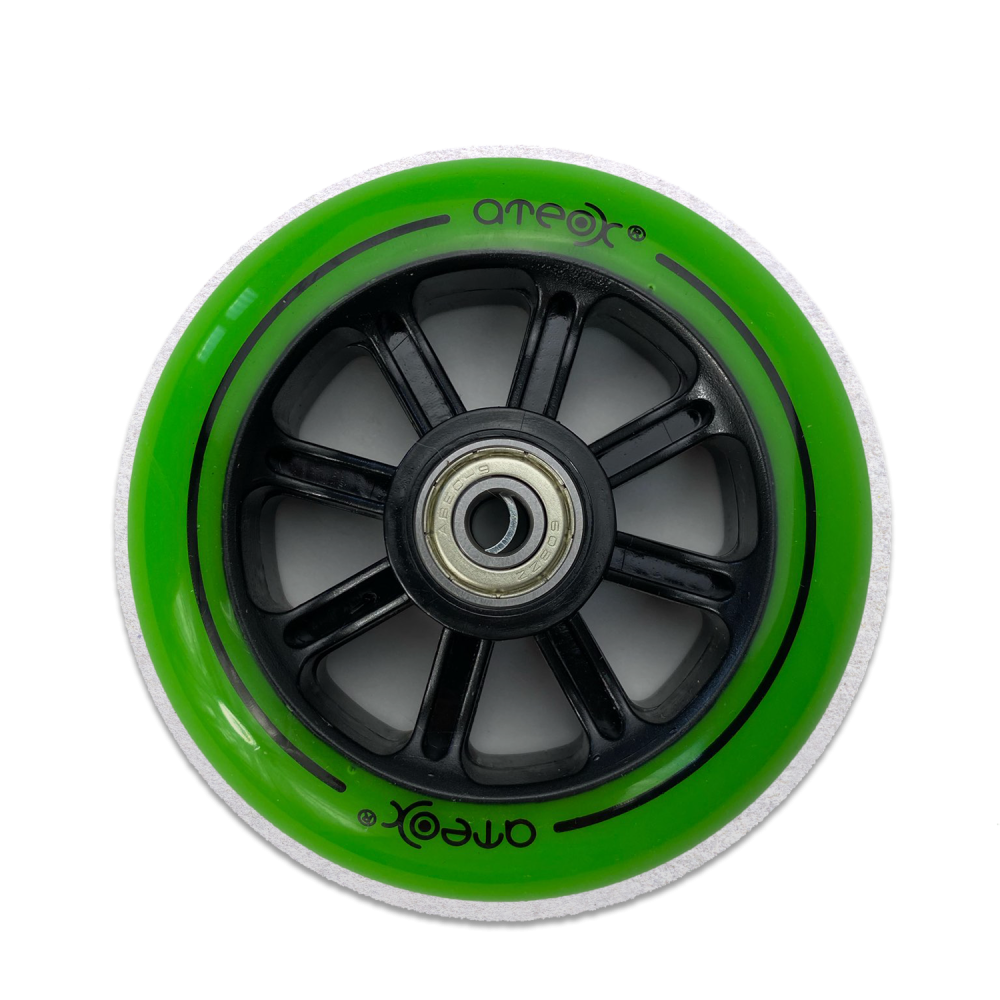 Колесо для трюкового самоката АТЕОХ с подшипниками пластик (100 мм) зеленое