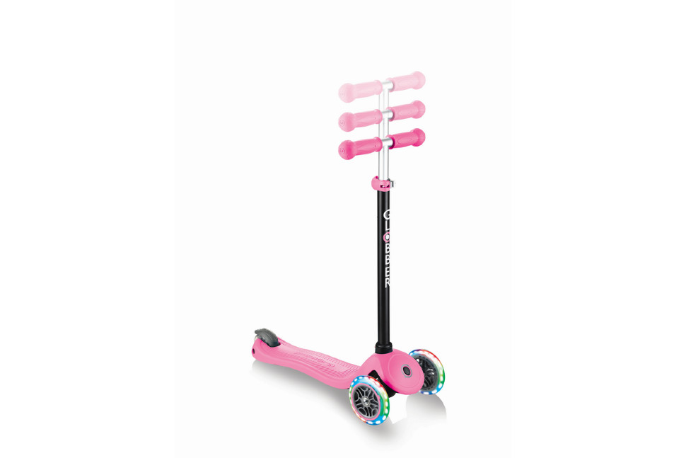 Самокат трехколесный Globber Go Go up sporty plus lights розовый